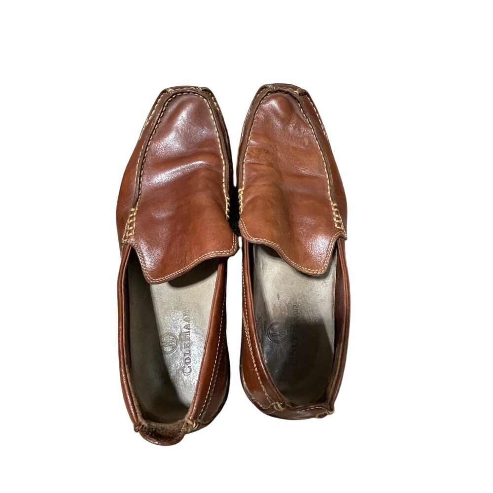 Cole Haan Loafers Men's 9.5‎ Brown Leather Nike Air Driving Mocs Slip on Shoes